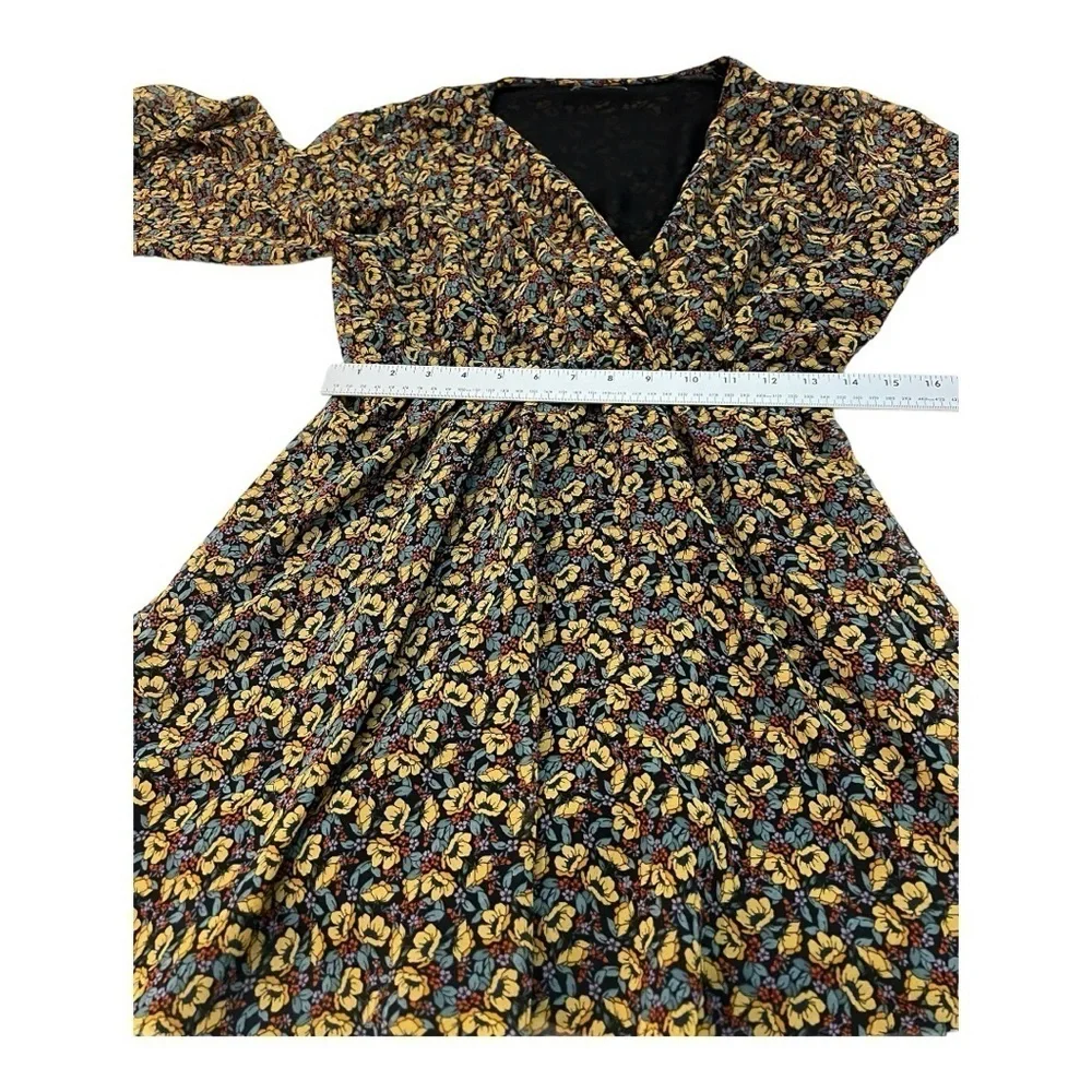 Zara Floral Print Long Sleeve Mini Dress Medium
